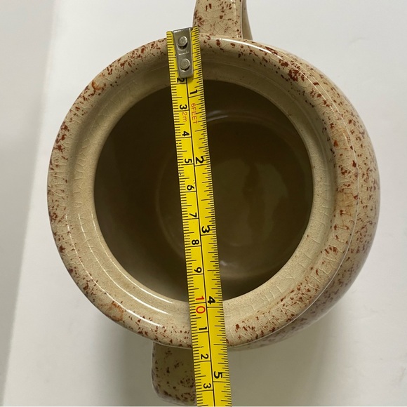 Monmouth Pottery Vintage Crock Canister Jar Bean Pot Shape Maple Leaf Splatter - Picture 10 of 14